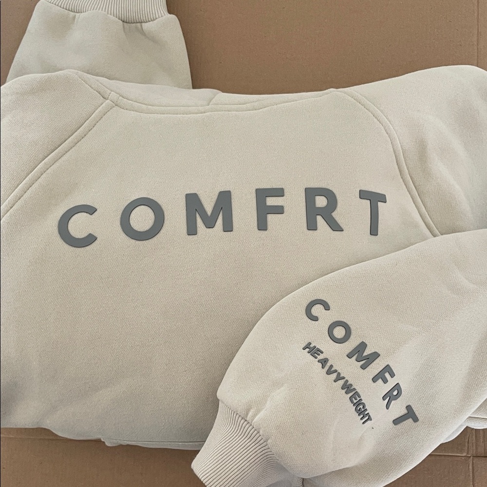 COMFRT Beige Hoodie with Logo
